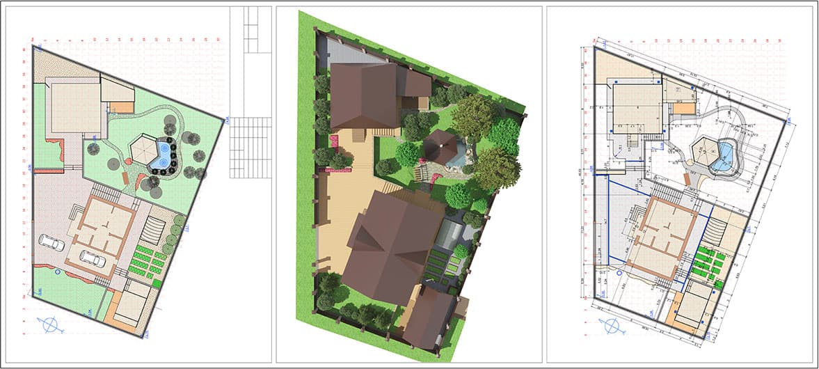 Landscape designer reviewing plans for a New York property