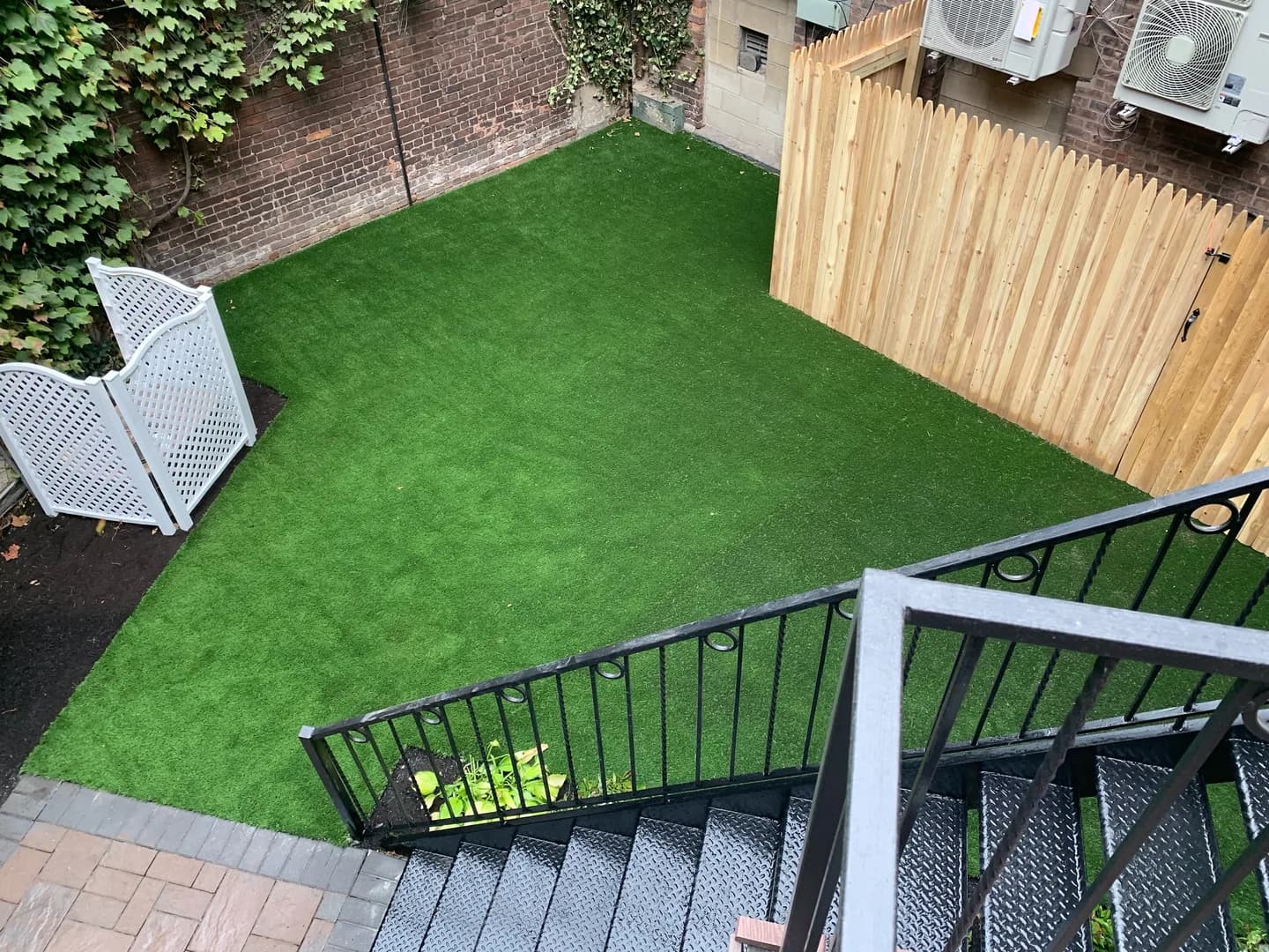 Artificial turf lawn installed at a Bergen County property