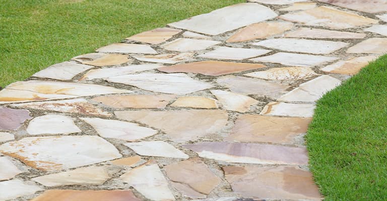 Fieldstone walkway with irregular natural stones